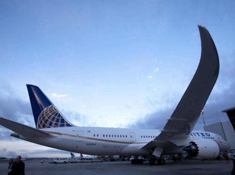 United Airlines (USA) est la seconde plus grosse Compagnie Aérienne au Monde en terme de flotte (nb d'avions) et la 1ère en nombre de sièges offerts au Km par semaine. Ici un Boeing 787-800 appelé aussi Dreamliner.
