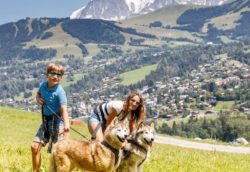 Cani-rando des enfants à Megève