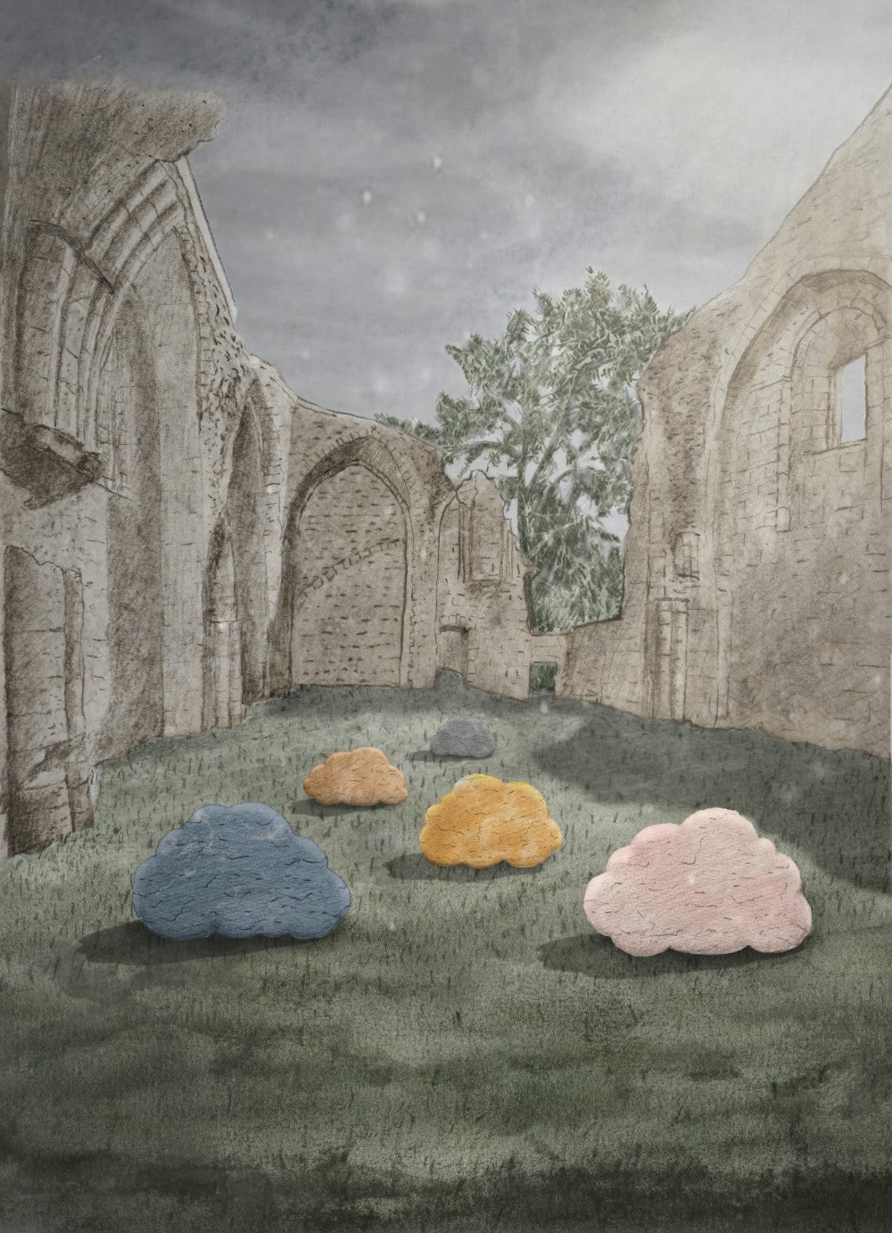 Illustration nuages Jumièges © Laurent Grasso