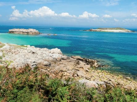 vue su la mer et les rochers depuis le Thalasso Concarneau