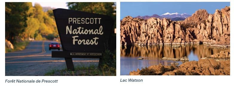 Forêt de Prescott et Llac Watson en Arizona