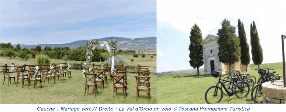 Mariage dans les jardins et vélos