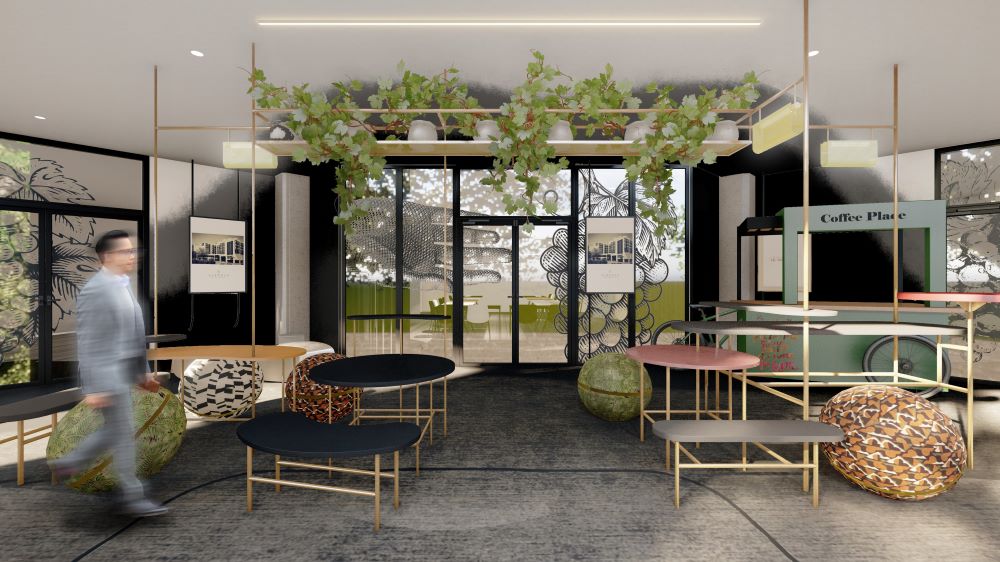 Espace café moderne du Hyatt Hotel de Reims