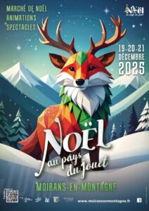 affiche renard en cerf neige
