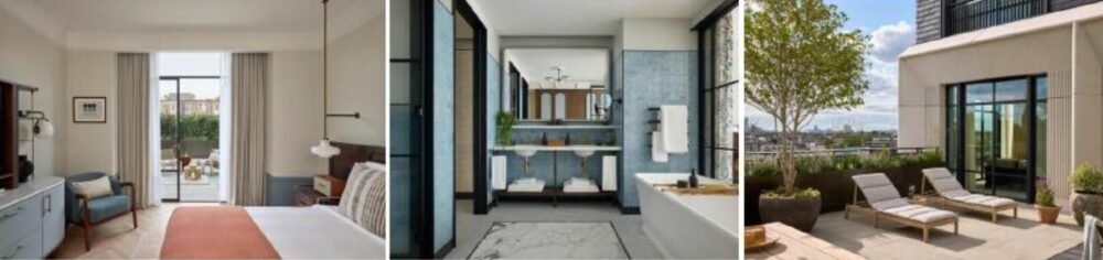 triptyque salle de bain chambre d'hôtel