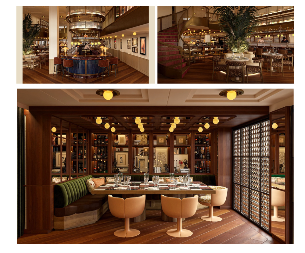 triptyque salon hall resto hôtel