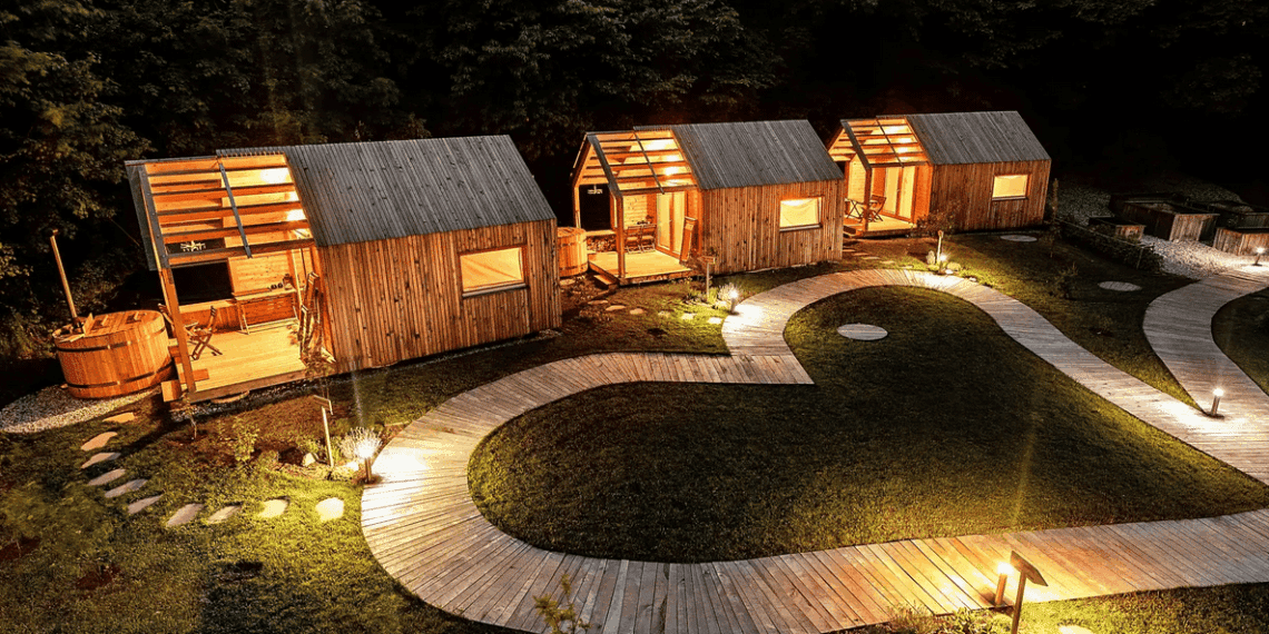 bungalows bois chemins coeur