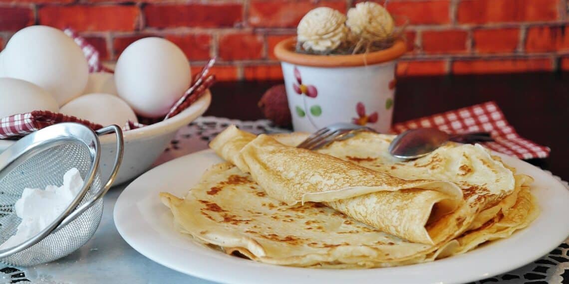 crêpes œufs assiette