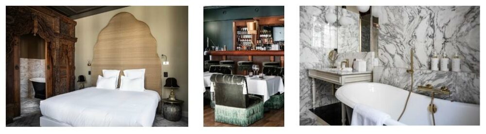 triptyque chambre bar salle de bains