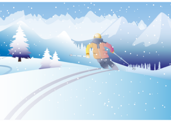 illustration skieur neige