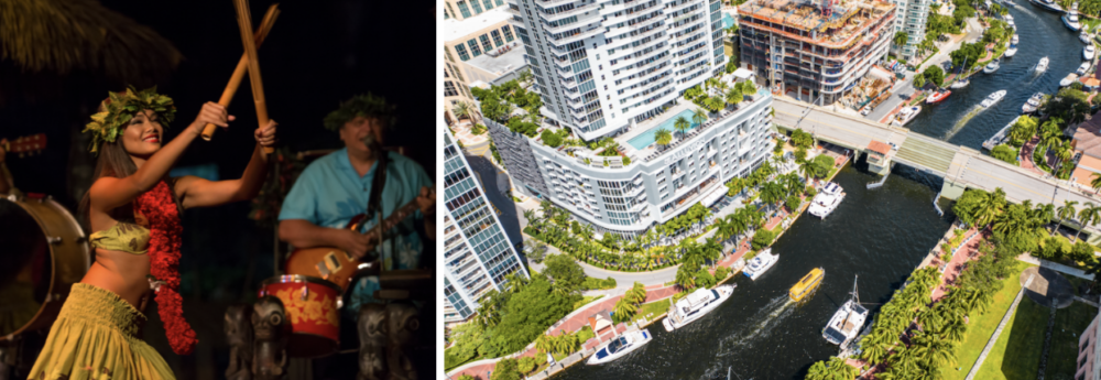 spectacle polynésien et buildings