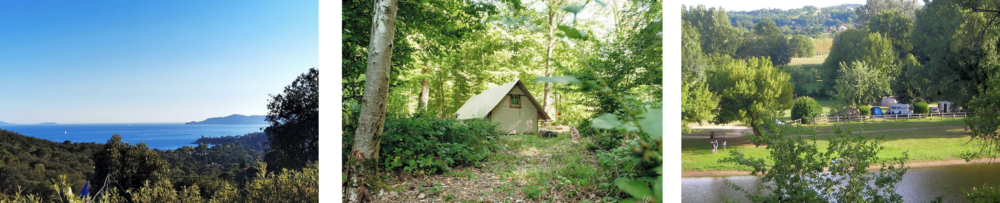 camping forêt mer