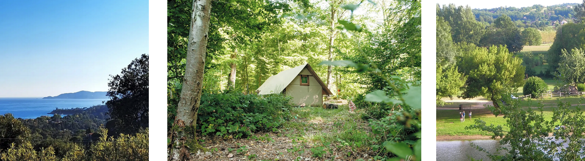 camping forêt mer