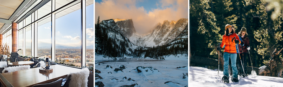 montagnes enneigées 2 skieuses resto