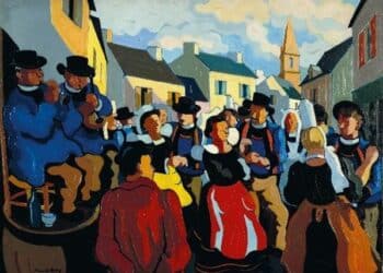 peinture bretonne personnages qui dansent