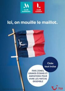 Affiche drapeau français sur fond bleu