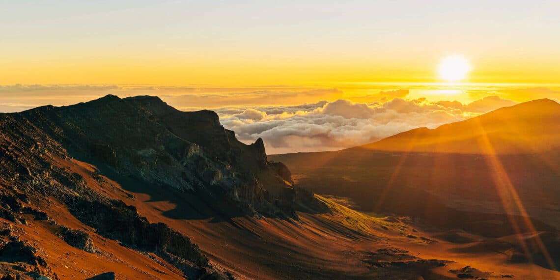 volcan lever de soleil