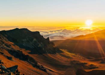 volcan lever de soleil