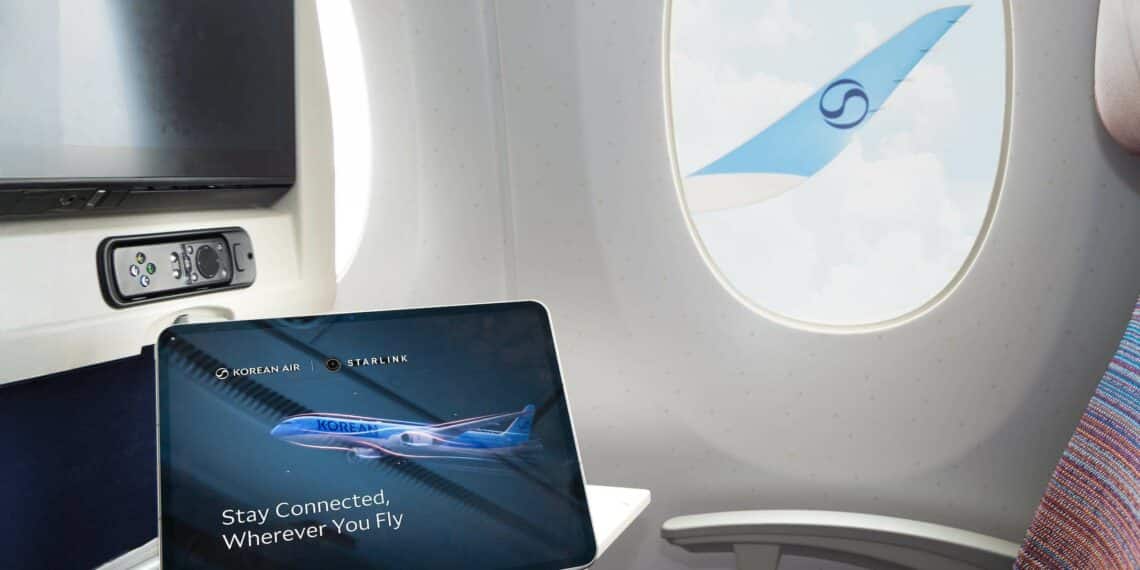 Korean Air déploie le Wi-Fi Starlink à bord